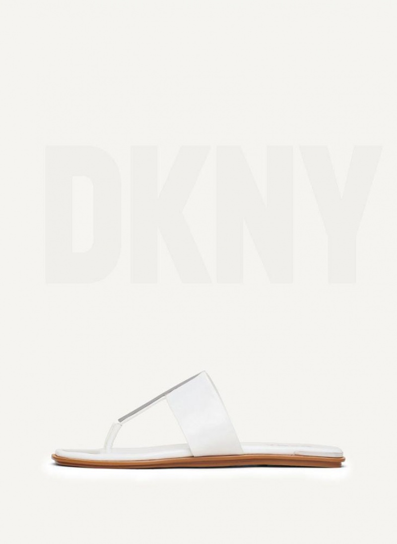 DKNY Deja - Flache Tanga Flip Flops Damen Weiß | Austria_D1164