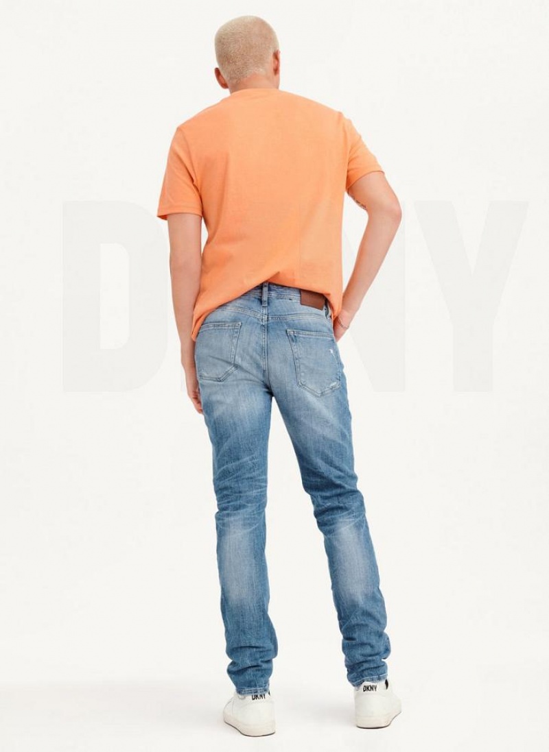 DKNY Destructed Denim Jeans Herren Hellblau | Austria_D0128