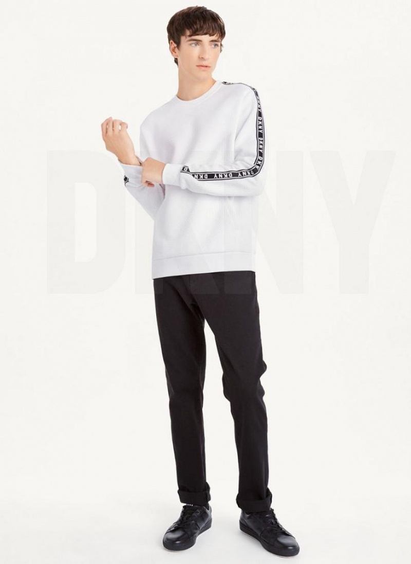 DKNY Directional Quilting Crewneck Sweatshirts Herren Weiß | Austria_D1354