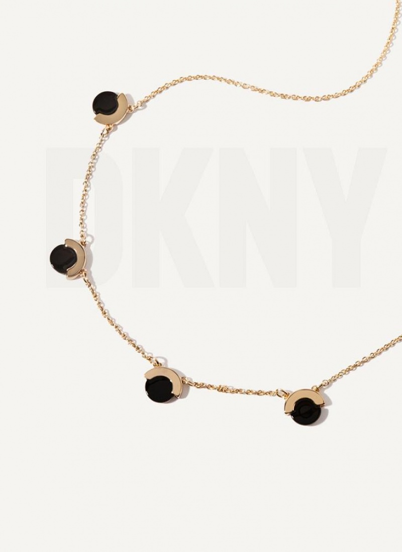 DKNY Disc Halskette Damen Gold | Austria_D1708