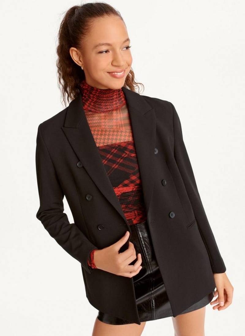 DKNY Double Breasted Blazer Damen Schwarz | Austria_D0726