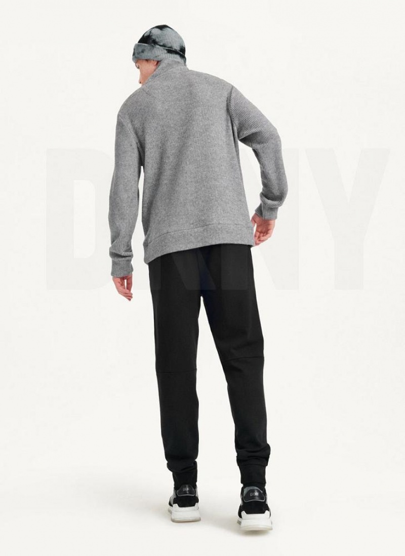 DKNY Double Knit Rib Funnel Neck Pullover Herren Grau | Austria_D1263