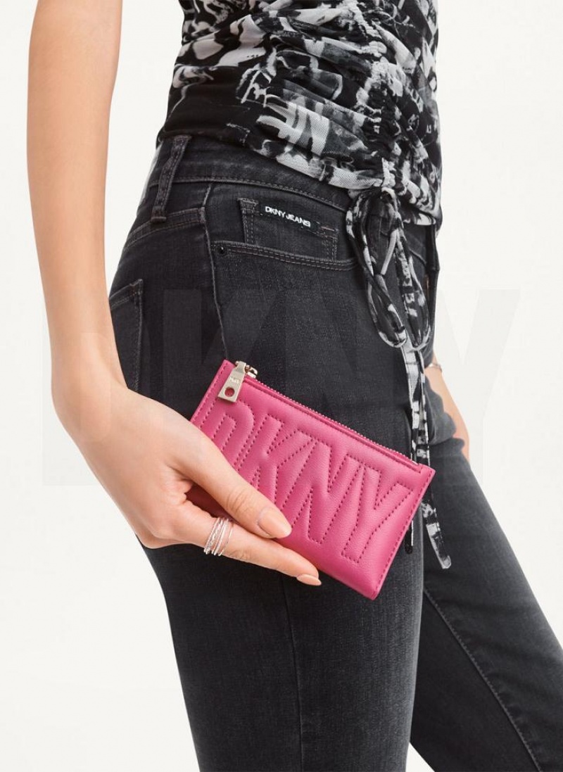 DKNY Elsa Bifold Card Holder Geldbörse Damen Rosa | Austria_D0990