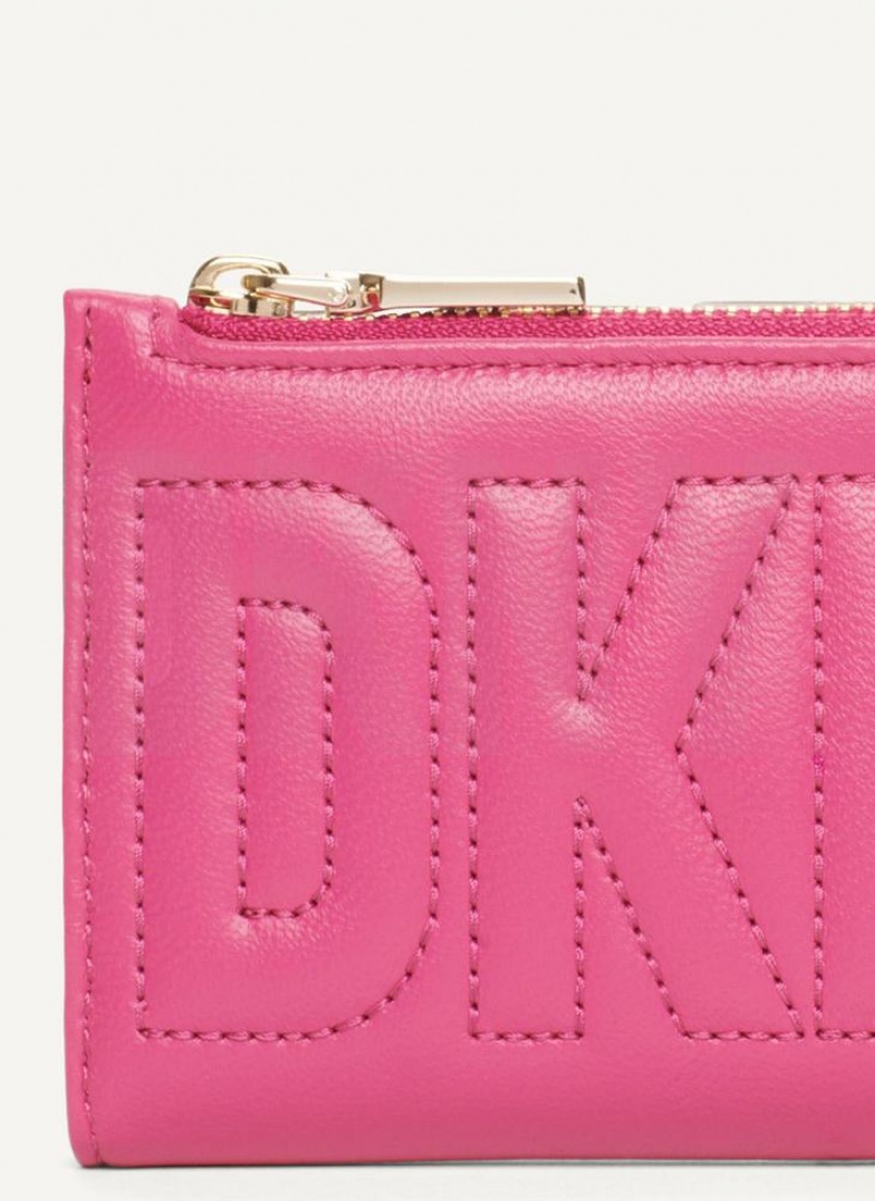 DKNY Elsa Bifold Card Holder Geldbörse Damen Rosa | Austria_D0990