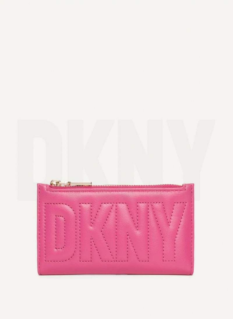 DKNY Elsa Bifold Card Holder Geldbörse Damen Rosa | Austria_D0990