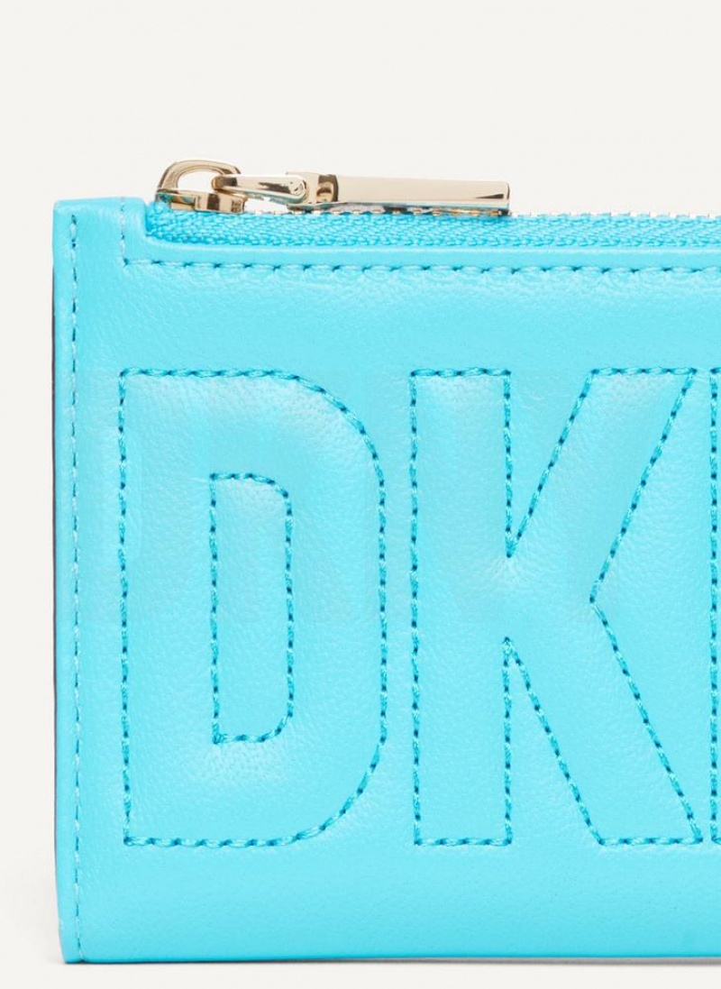 DKNY Elsa Bifold Card Holder Geldbörse Damen Blau | Austria_D0604