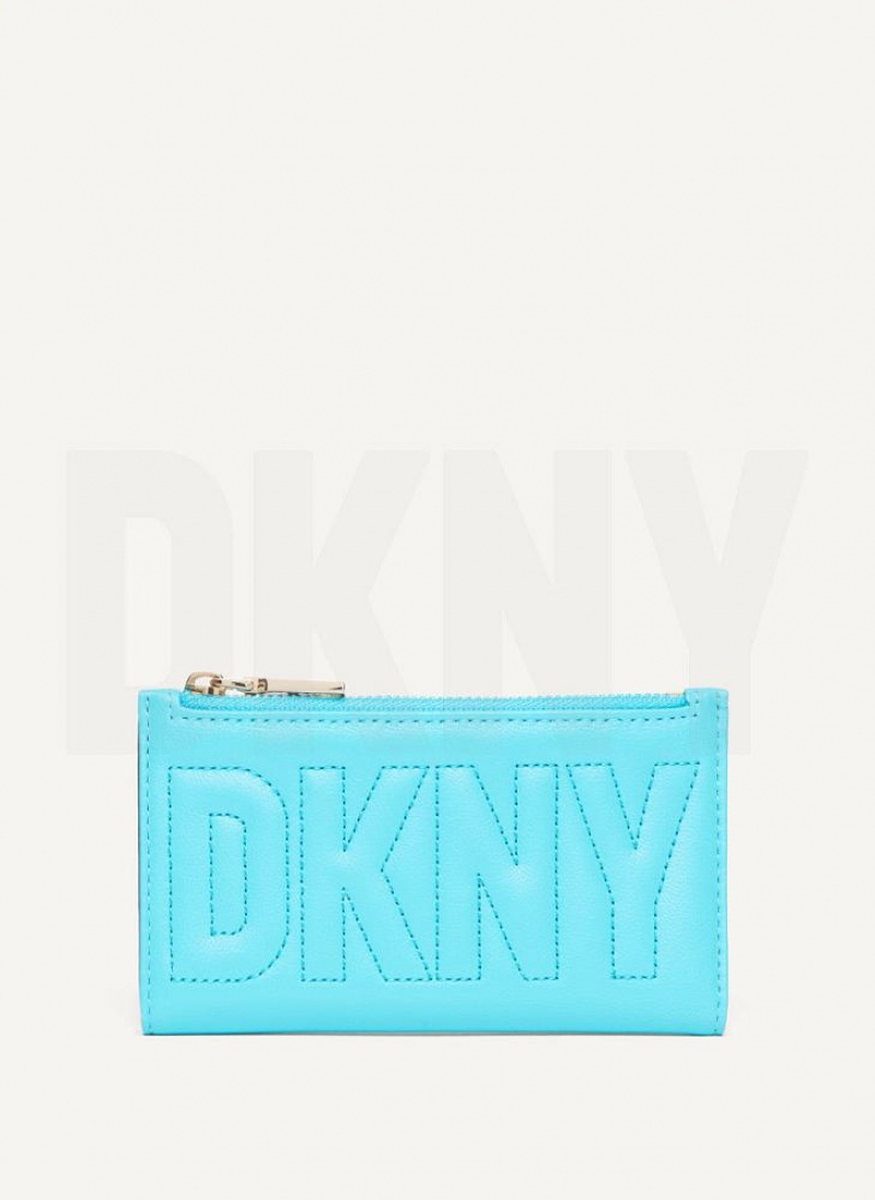 DKNY Elsa Bifold Card Holder Geldbörse Damen Blau | Austria_D0604