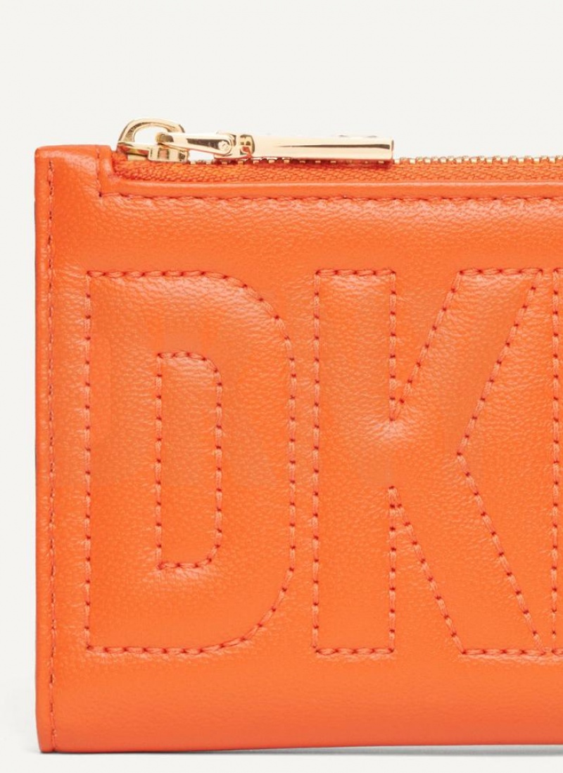 DKNY Elsa Bifold Card Holder Geldbörse Damen Orange | Austria_D1297