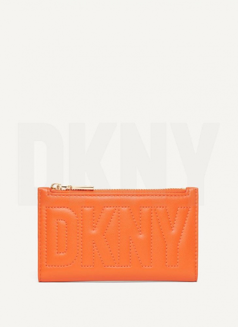 DKNY Elsa Bifold Card Holder Geldbörse Damen Orange | Austria_D1297