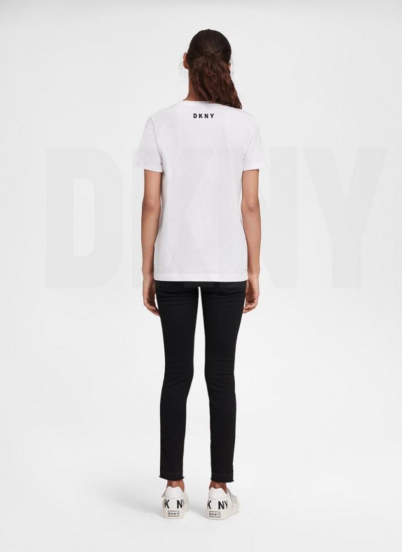 DKNY Essential T-shirts Damen Weiß | Austria_D1799