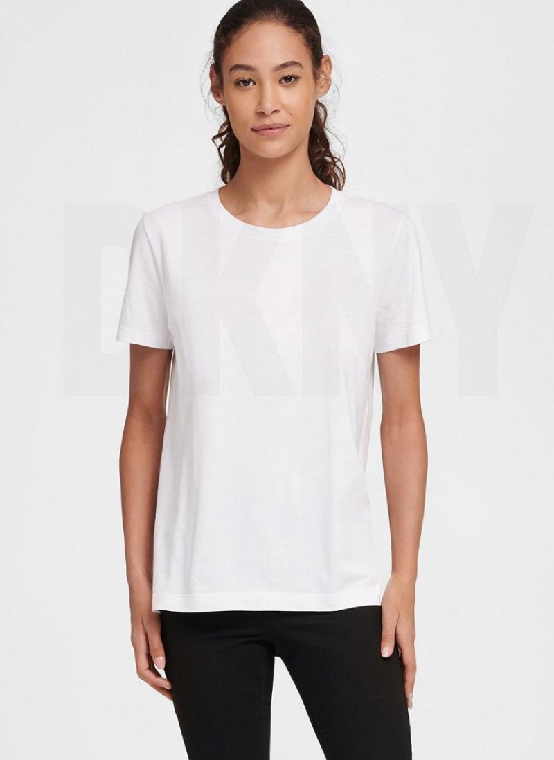 DKNY Essential T-shirts Damen Weiß | Austria_D1799