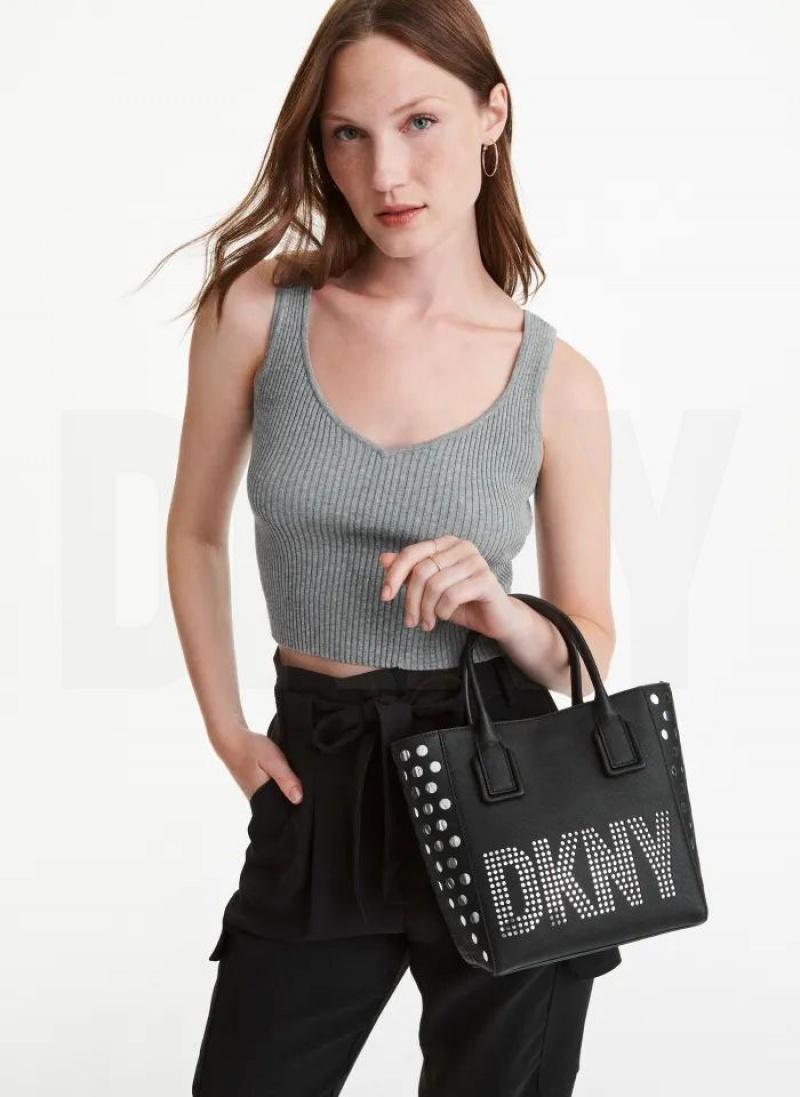 DKNY Essex Saffiano Small Tragetaschen Damen Schwarz | Austria_D1386