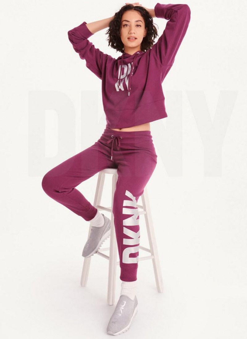 DKNY Exploded Logo Jogginghose Damen Lila | Austria_D1451