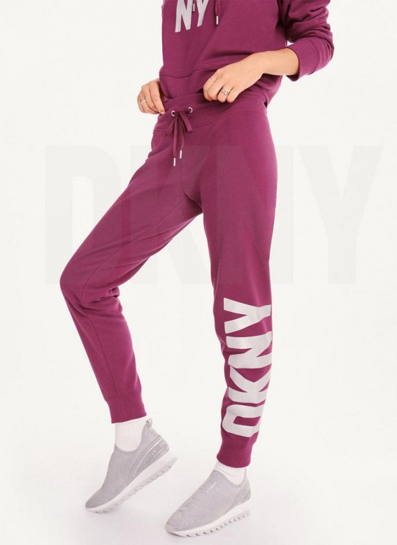 DKNY Exploded Logo Jogginghose Damen Lila | Austria_D1451