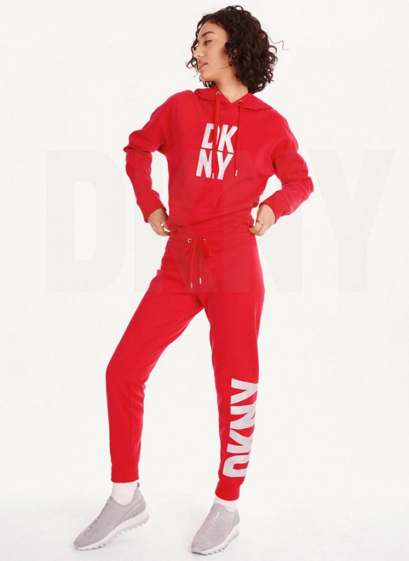 DKNY Exploded Logo Jogginghose Damen Rot | Austria_D0792