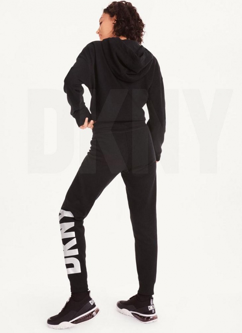 DKNY Exploded Logo Jogginghose Damen Schwarz Silber | Austria_D1597