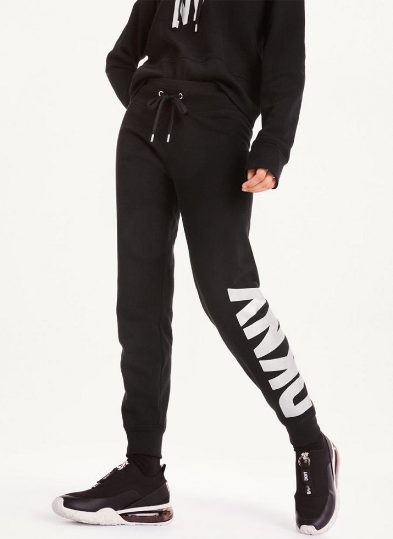 DKNY Exploded Logo Jogginghose Damen Schwarz Silber | Austria_D1597