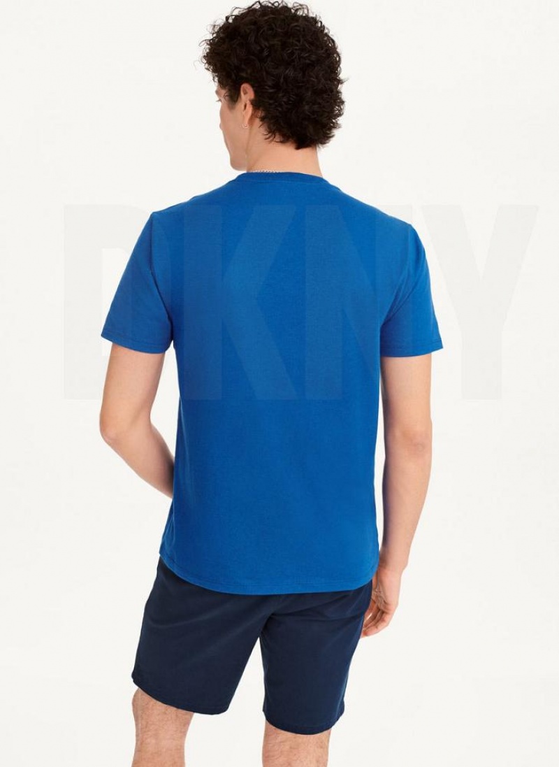 DKNY Exploded Logo Outline T-shirts Herren Blau | Austria_D0605