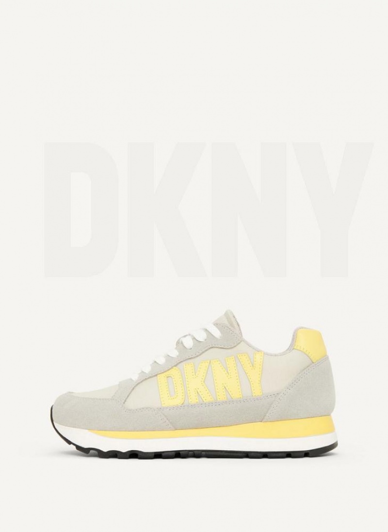 DKNY Exploded Logo Retro Sneakers Damen Grau | Austria_D0670