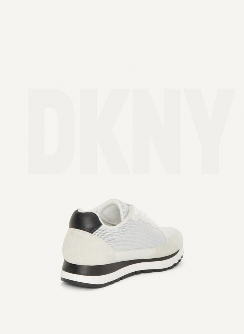 DKNY Exploded Logo Retro Sneakers Damen Weiß Schwarz | Austria_D0194