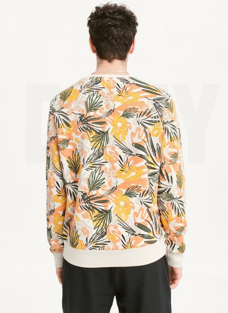 DKNY Exploded Palms Print French Terry Sweatshirts Herren Gelb | Austria_D0882