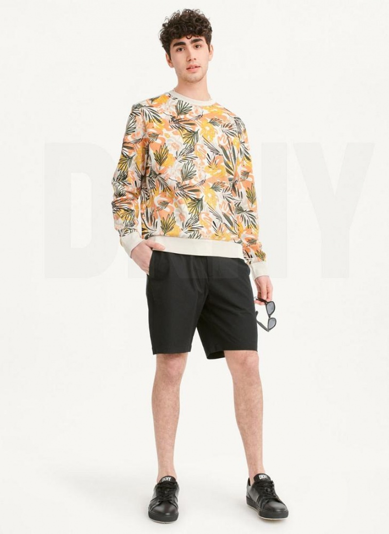 DKNY Exploded Palms Print French Terry Sweatshirts Herren Gelb | Austria_D0882