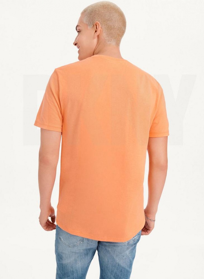 DKNY Exploded Palms Print Ss Knit T-shirts Herren Orange | Austria_D1095