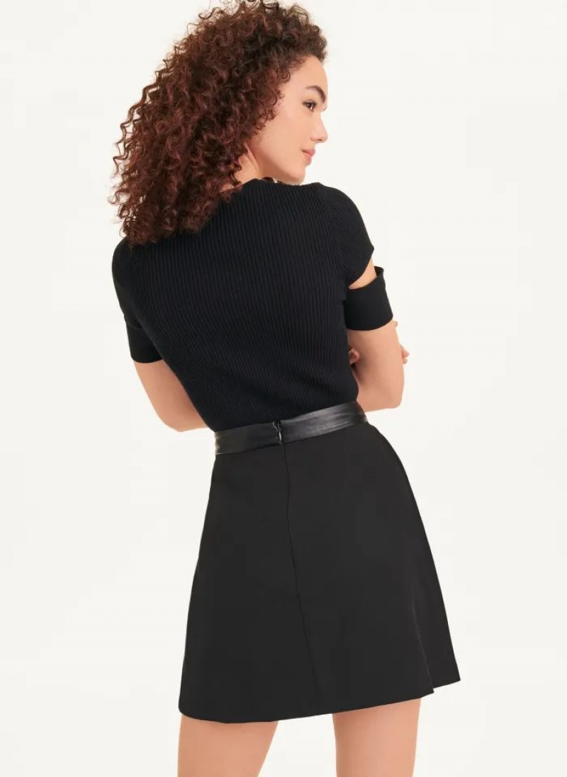 DKNY Falten Mini Röcke Damen Schwarz | Austria_D1690