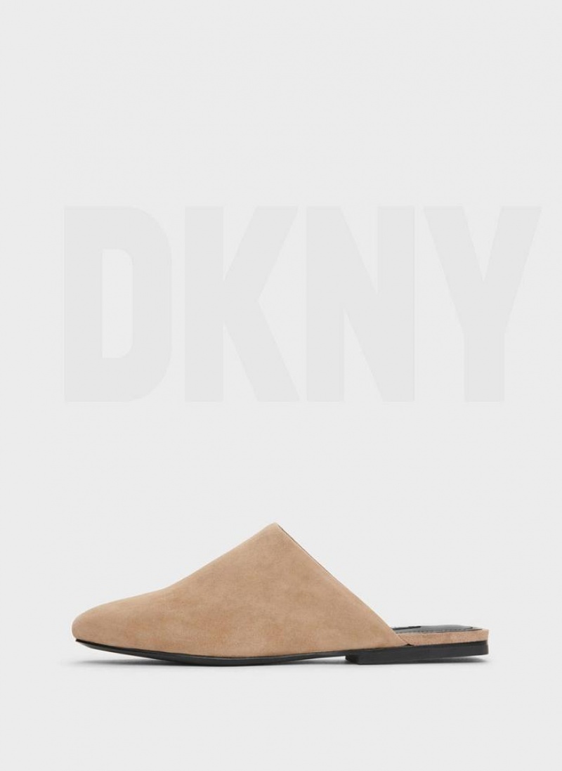 DKNY Flache Pantoletten Damen Braun | Austria_D0433