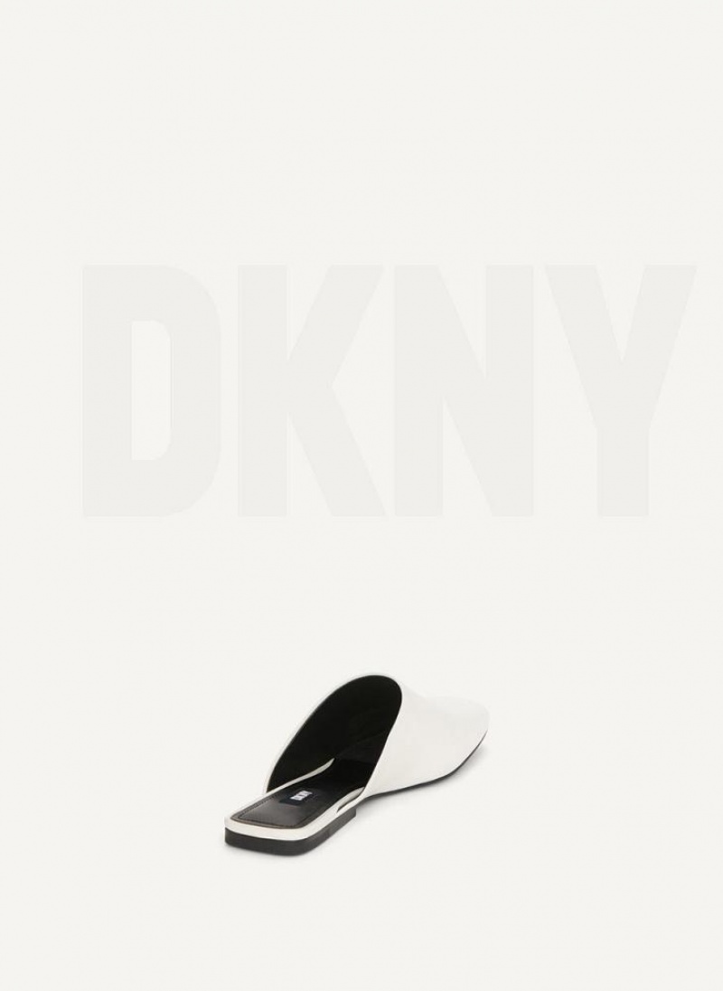 DKNY Flache Pantoletten Damen Weiß | Austria_D1677