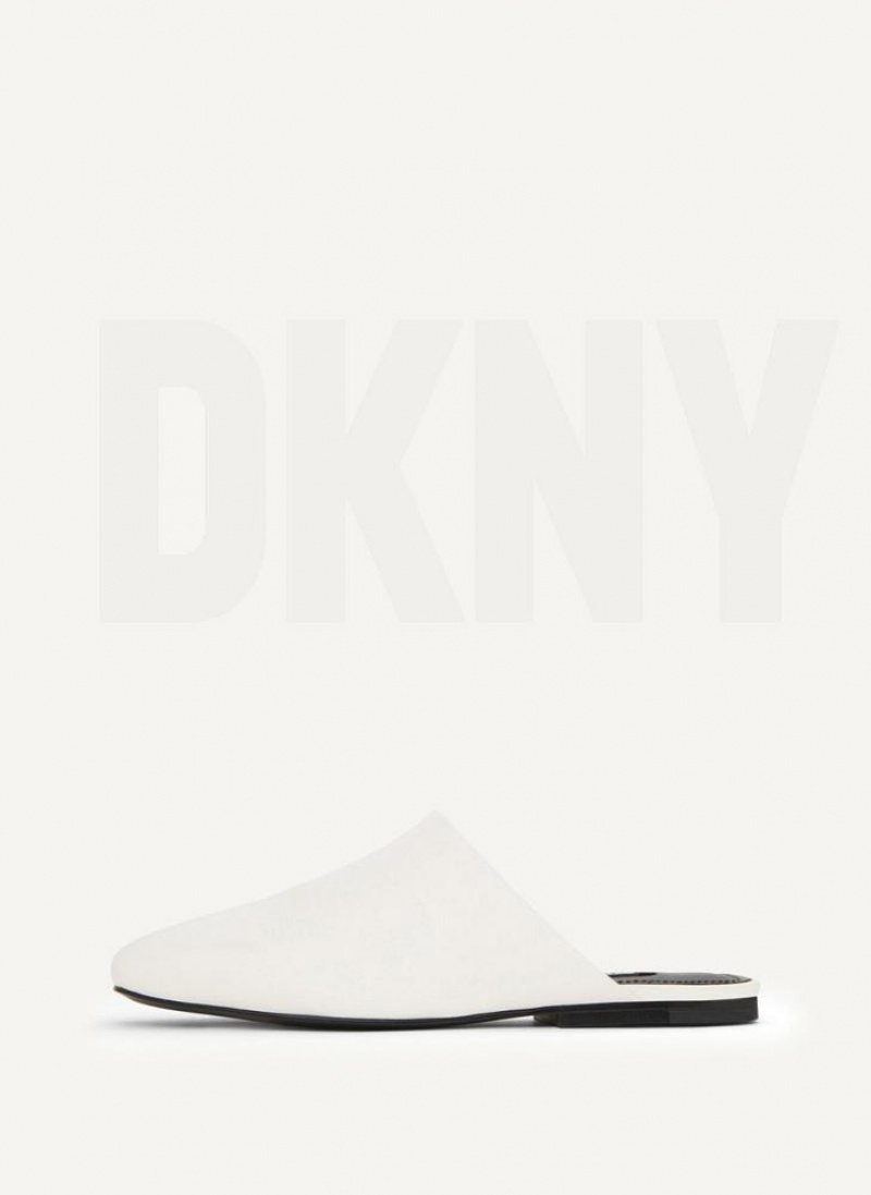 DKNY Flache Pantoletten Damen Weiß | Austria_D1677