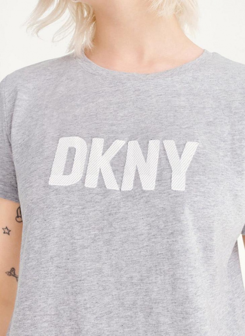 DKNY Foundation Logo T-shirts Damen Grau | Austria_D0945