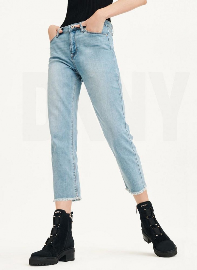 DKNY Foundation - Slim Stright Crop Jeans Damen Blau | Austria_D0709