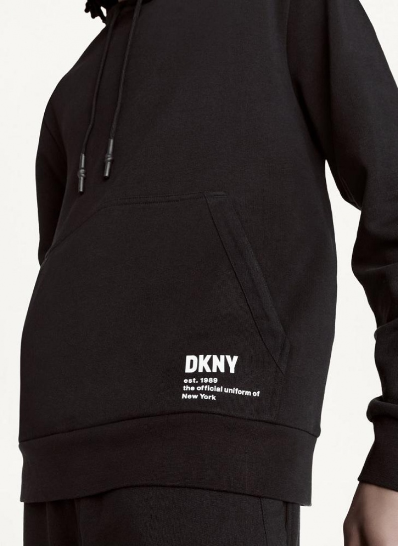 DKNY French Terry Hoodies Herren Schwarz | Austria_D1660