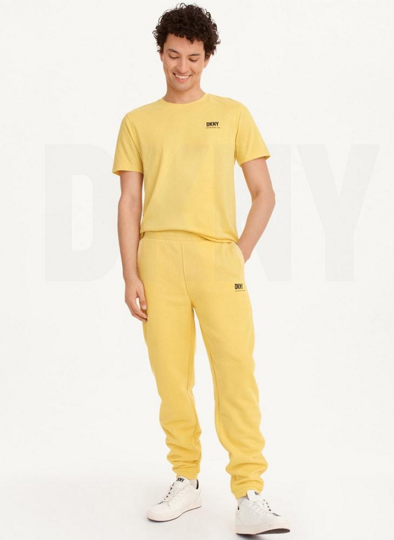 DKNY French Terry Hose Herren Gelb | Austria_D0117