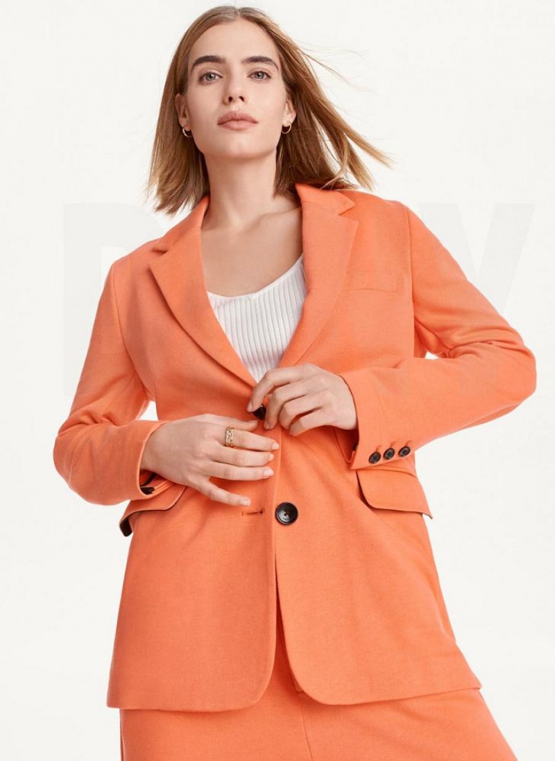 DKNY French Terry Soft Blazer Damen Orange | Austria_D0420