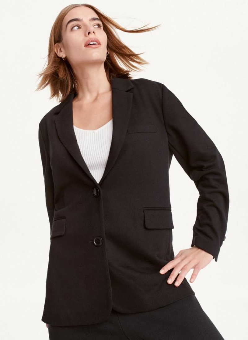 DKNY French Terry Soft Blazer Damen Schwarz | Austria_D0474