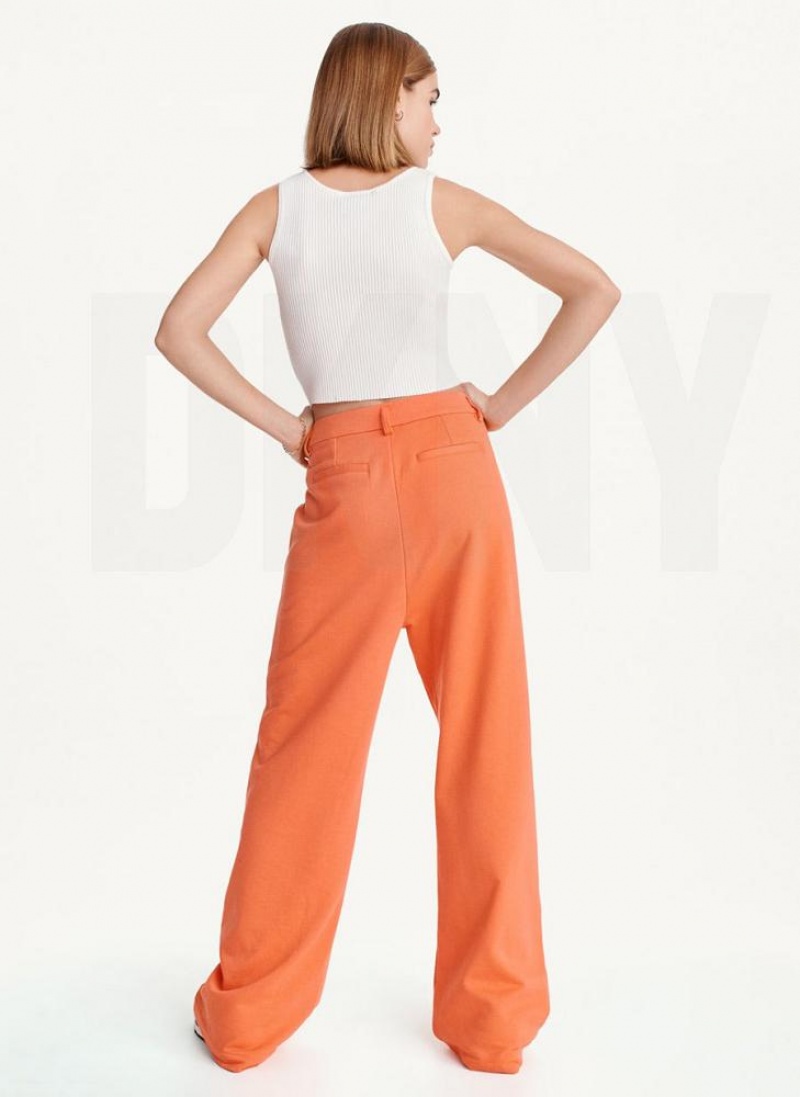 DKNY French Terry Weite Leg Hose Damen Orange | Austria_D1641