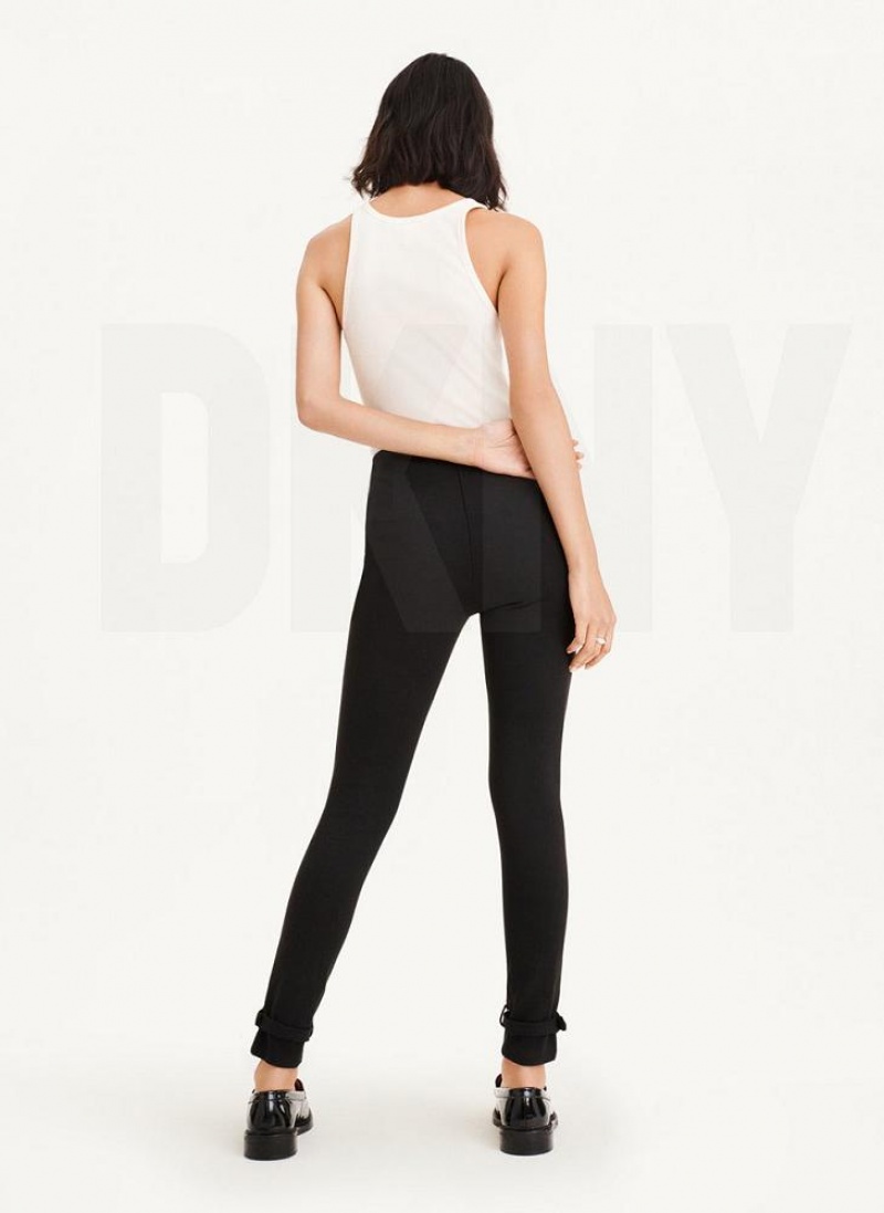 DKNY Front Seam With Buckled Ankle Hose Damen Schwarz | Austria_D1455