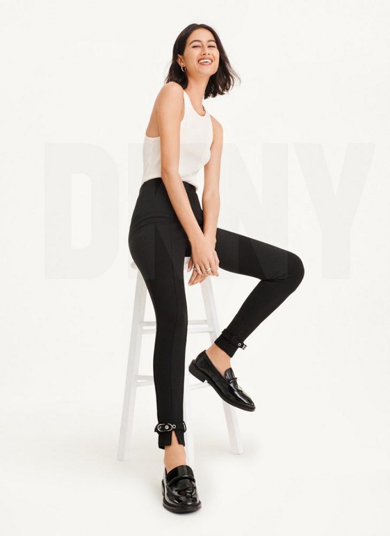 DKNY Front Seam With Buckled Ankle Hose Damen Schwarz | Austria_D1455