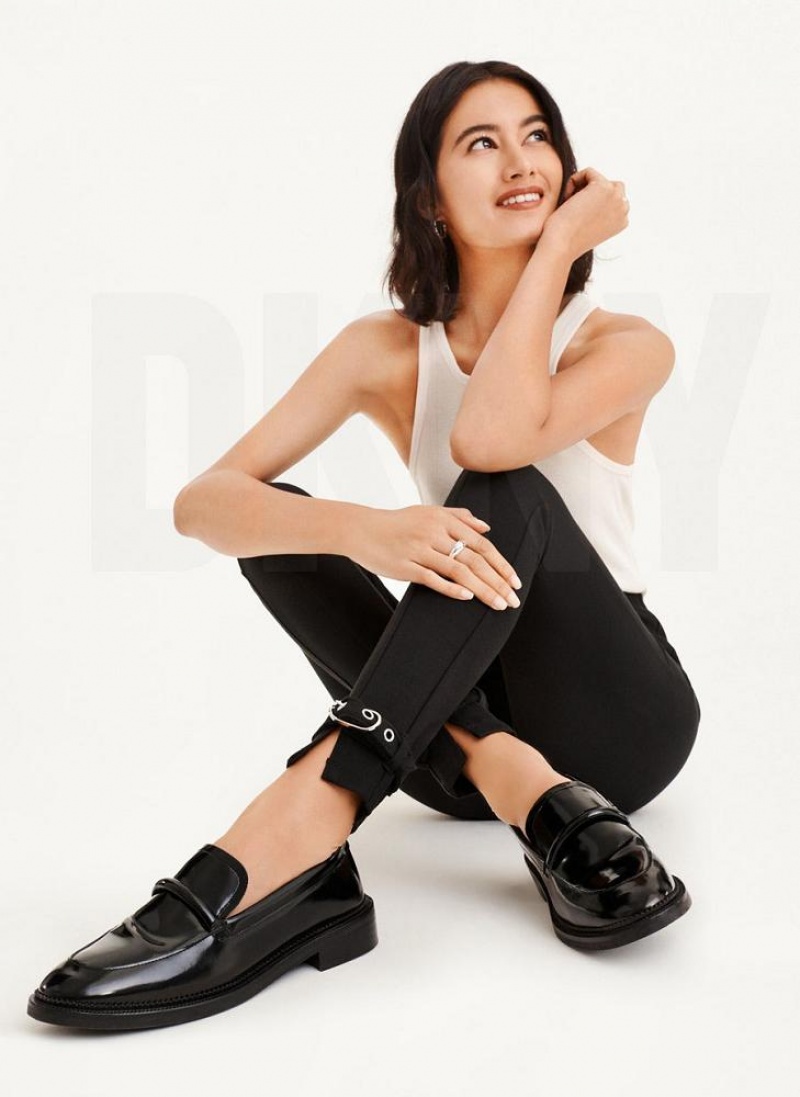 DKNY Front Seam With Buckled Ankle Hose Damen Schwarz | Austria_D1455