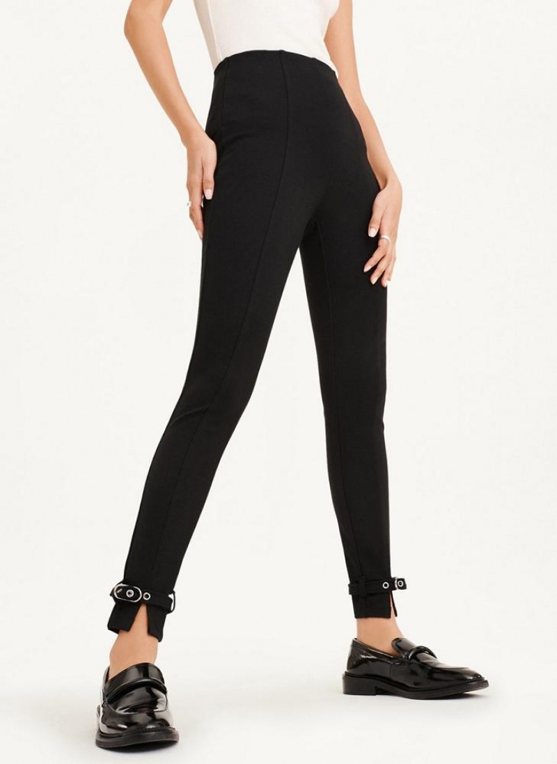 DKNY Front Seam With Buckled Ankle Hose Damen Schwarz | Austria_D1455