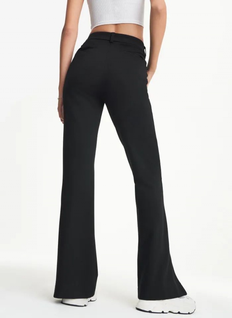 DKNY Front Slit Flare Leg Ponte Pant Hose Damen Schwarz | Austria_D0467