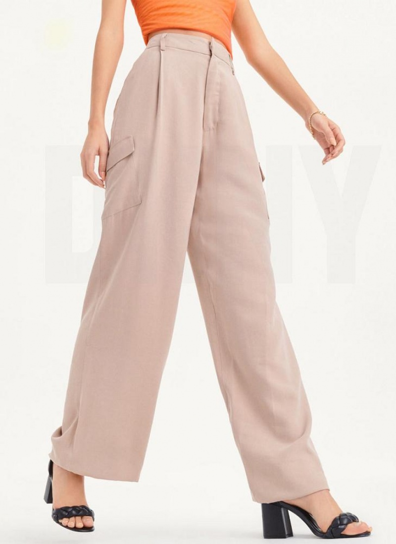 DKNY Frosted Twill Hose Damen Khaki | Austria_D1036