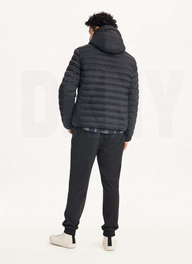 DKNY Gesteppt Reversible Sherpa Jacken Herren Schwarz | Austria_D0335