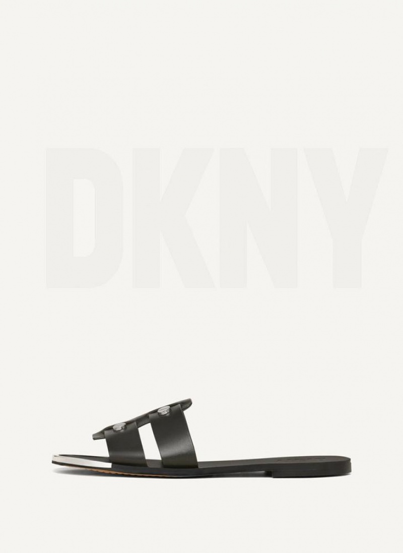 DKNY Glynn Flache Pantoletten Damen Schwarz | Austria_D0631