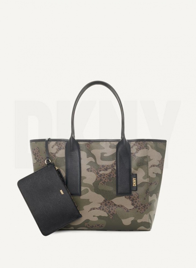 DKNY Grayson Large Tragetaschen Damen Camouflage Schwarz | Austria_D0754