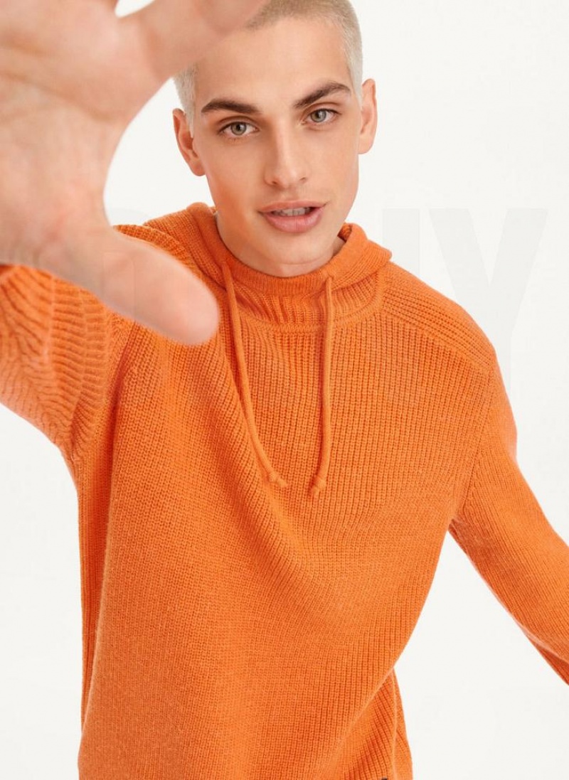 DKNY Half Cardigan Stitch Hoodies Herren Orange | Austria_D0770