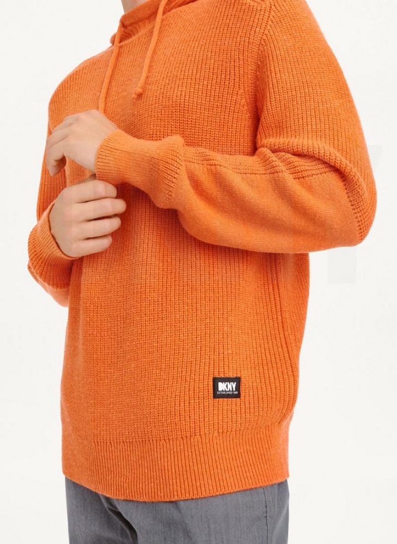 DKNY Half Cardigan Stitch Hoodies Herren Orange | Austria_D0770