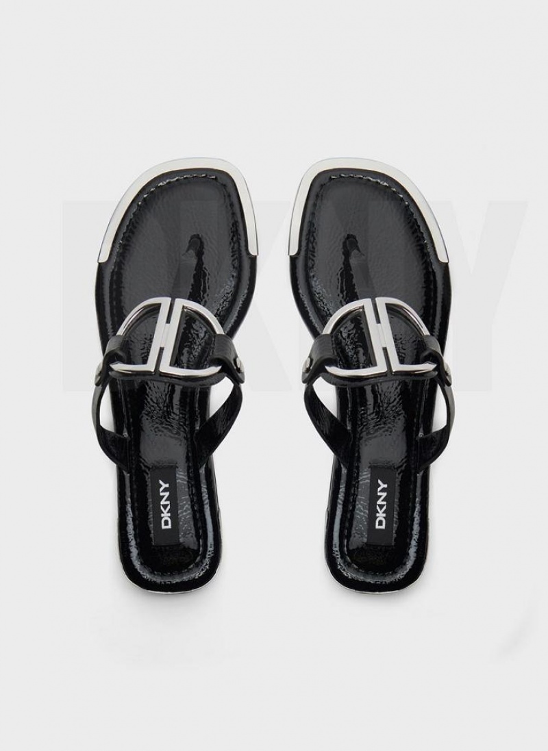 DKNY Hartford Flip Flops Damen Schwarz | Austria_D0284